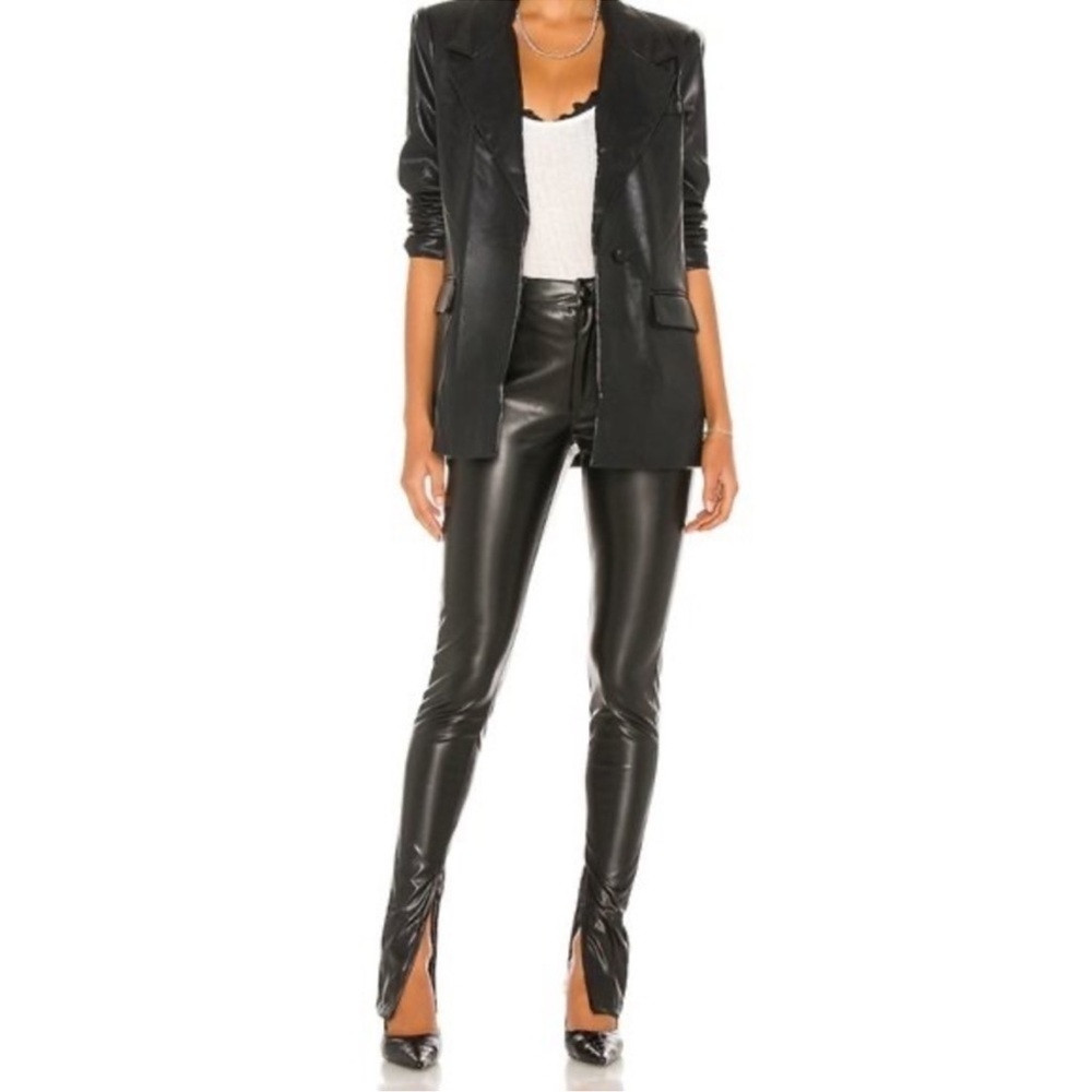 WeWoreWhat Stiletto Vegan Leather Zip Pant Black Revolve Business Casual size 24